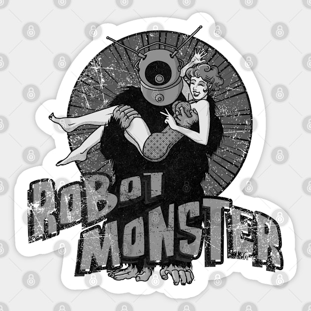 The Robot Monster in Love Sticker by Doc Multiverse Designs